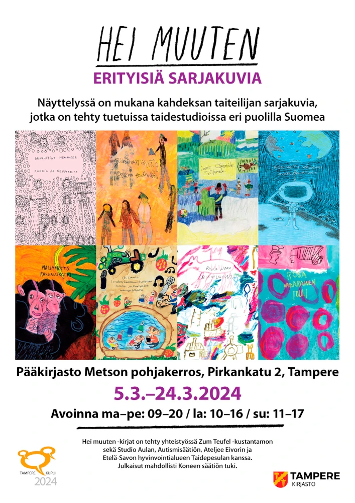 Hei muuten -näyttelyjuliste